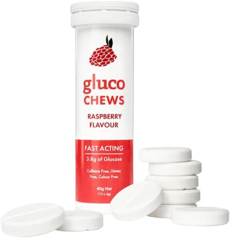 Glucology 6X Orange Glucochews (6 x 10) - Fast-Acting Glucose Chews, 3.8g Each - Boost Energy and Blood Sugar Levels - 10 Chews in Portable, Refillable Tube - Gluten-Free, Fat-Free, Caffeine-Free in Kuwait