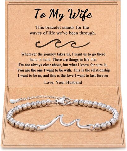 Tarsus Gift for Wife, The Wave of Life We've Been Through, Wave Bracelets - Anniversary Birthday Christmas Valentines Day Gift in Saudi Arabia