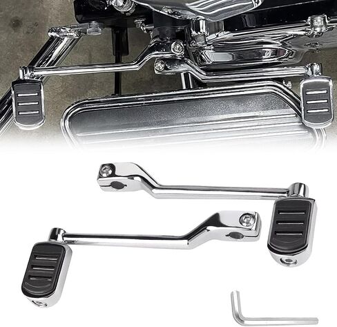Heel Toe Shift Pegs/Front and Rear Levers/Shifter Pegs Fits for Harley Davidson Touring Softail Road King Road Glide Street Glide Electra Glide Trike Models (Chrome) in Kuwait