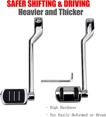 Heel Toe Shift Pegs/Front and Rear Levers/Shifter Pegs Fits for Harley Davidson Touring Softail Road King Road Glide Street Glide Electra Glide Trike Models (Chrome) in Kuwait