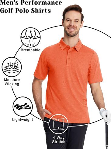 TACVASEN Men's Short Sleeve Polo Shirt Moisture Wicking Casual Business Sports Breathable Golf Shirt in Saudi Arabia