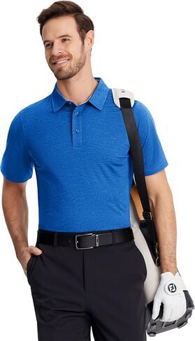 TACVASEN Men's Short Sleeve Polo Shirt Moisture Wicking Casual Business Sports Breathable Golf Shirt in Saudi Arabia