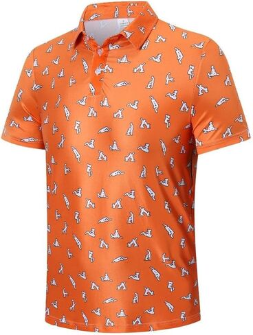 MOXILYN Golf Shirts for Men Moisture Wicking Quick-Dry Print Short Sleeve Performance Golf Polos in Saudi Arabia
