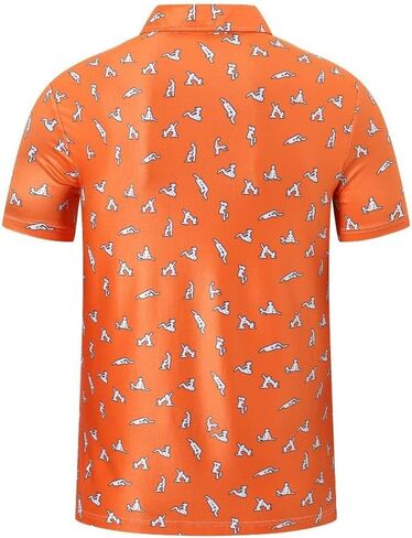 MOXILYN Golf Shirts for Men Moisture Wicking Quick-Dry Print Short Sleeve Performance Golf Polos in Saudi Arabia