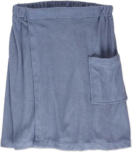 DII Men's Terry Shower Wrap Collection Adjustable with Velcro and Pocket, 54x20, Gray in Saudi Arabia