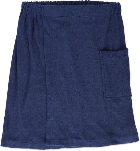 DII Men's Terry Shower Wrap Collection Adjustable with Velcro and Pocket, 54x20, Gray in Saudi Arabia