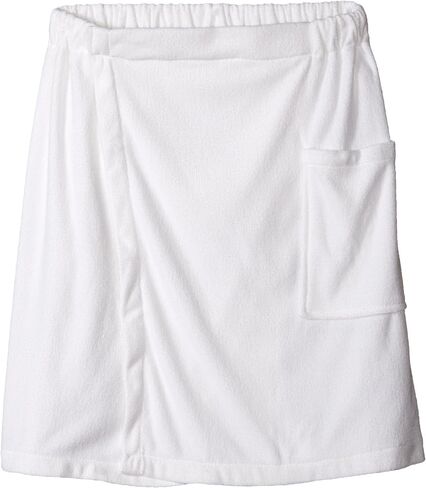 DII Men's Terry Shower Wrap Collection Adjustable with Velcro and Pocket, 54x20, Gray in Saudi Arabia