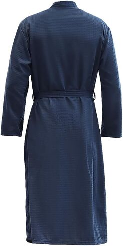 Men's Waffle Robe, Lightweight Knee Length Kimono Bathrobe, Nightgown Shower Robe for Spa in Saudi Arabia