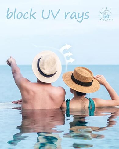 Zylioo XXL قبعات الشمس القش كبيرة الحجم، قبعة شاطئ بنما واسعة الحواف للرؤوس الكبيرة، قبعات سفر UPF قابلة للتعديل مع حزام الذقن in Kuwait