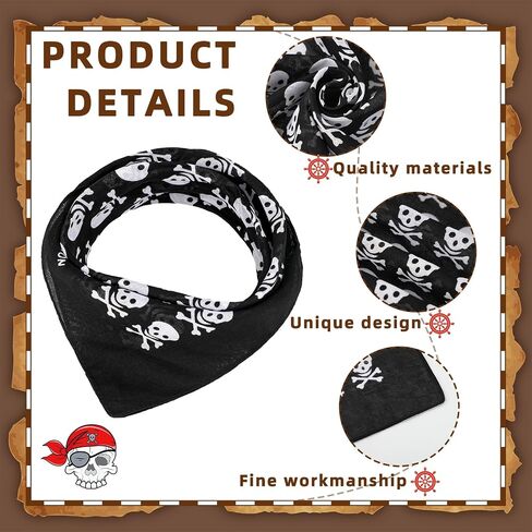 Geyoga 8 Pcs Pirate Bandana for Men Skull Bandana Pirate Party Paisley Bandana Carnival Hippie Hankerchief Cotton Head Scarf in Saudi Arabia