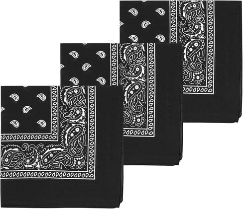 MissShorthair Novelty Paisley Bandanas Large 12 Pack 100% قطن كاوبوي باندانا للرجال in Kuwait