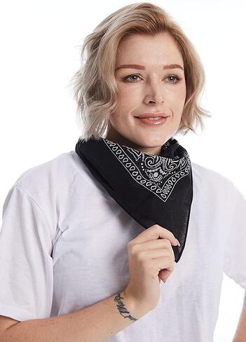 MissShorthair Novelty Paisley Bandanas Large 12 Pack 100% قطن كاوبوي باندانا للرجال in Kuwait