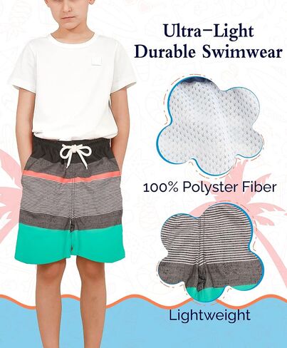 KAILUA SURF Boys Swim Trunks Boys Bathing Suit Quick Dry Boardshorts for Boys Sizes from 2T to 18/20 in Kuwait