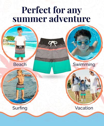 KAILUA SURF Boys Swim Trunks Boys Bathing Suit Quick Dry Boardshorts for Boys Sizes from 2T to 18/20 in Kuwait