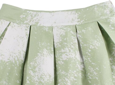 Dressever Women's Vintage A-line Printed Pleated Flared Midi Skirts in Saudi Arabia