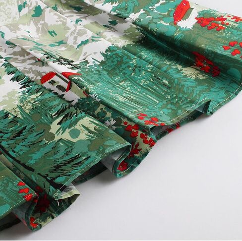 Dressever Women's Vintage A-line Printed Pleated Flared Midi Skirts in Saudi Arabia