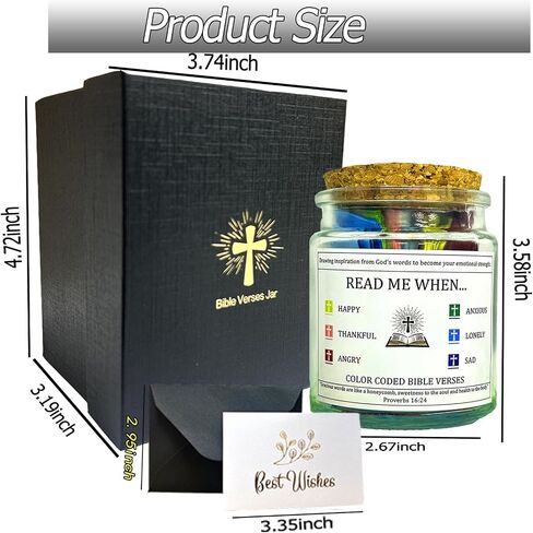 Bible Verse Jar, Read Me When Bible Verses Jar, The Hope Jar Bible Verses, Christian Gifts for Women Men, Graduation gift, Bible Verses in a Jar, Religious Gift, Prayer Jar, Hope Jar. (2pcs) in Saudi Arabia