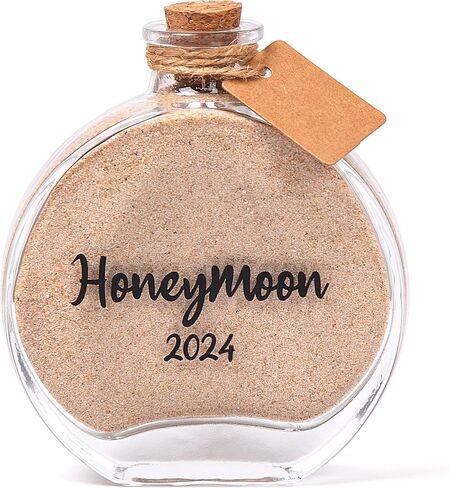 Honeymoon Sand Keepsake Jar 2024，Bridal Shower Gift, Wedding Gift, Engagement Gift, Honeymoon Gift, Travel Gift for Couples, Newlywed, Fiance(Gift Box Includes) - 40ml Glass in Saudi Arabia