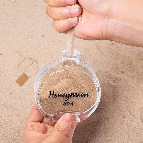 Honeymoon Sand Keepsake Jar 2024，Bridal Shower Gift, Wedding Gift, Engagement Gift, Honeymoon Gift, Travel Gift for Couples, Newlywed, Fiance(Gift Box Includes) - 40ml Glass in Saudi Arabia