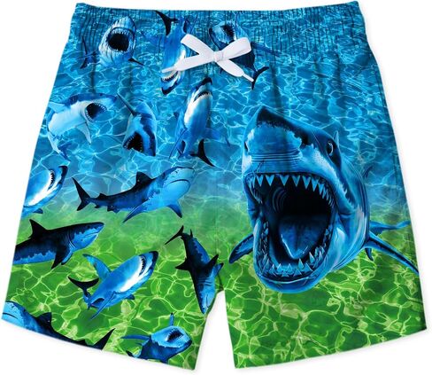 uideazone Boys Swim Trunks 3D Funny Print Surfing Board Shorts Quick Dry UPF 50+ Swimsuit Beachwear with Mesh Lining 2-12T in Saudi Arabia