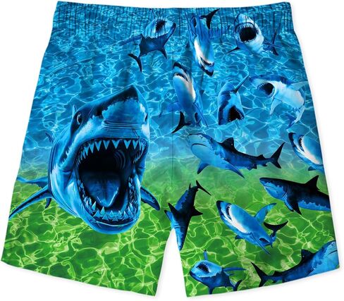 uideazone Boys Swim Trunks 3D Funny Print Surfing Board Shorts Quick Dry UPF 50+ Swimsuit Beachwear with Mesh Lining 2-12T in Saudi Arabia