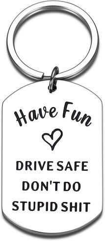 Gifts for 18 Year Old Boy, Funny Valentines Day Gifts for Kids, Dont Do Stupid Shitkeychain for Son Daughter, Drive Safe Keychain for Him from Mom Dad, Gifts 17 18 21 Year Old Boy, New Driver Gifts in Saudi Arabia