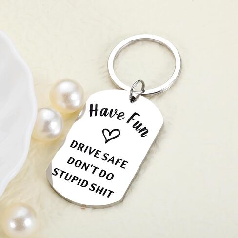 Gifts for 18 Year Old Boy, Funny Valentines Day Gifts for Kids, Dont Do Stupid Shitkeychain for Son Daughter, Drive Safe Keychain for Him from Mom Dad, Gifts 17 18 21 Year Old Boy, New Driver Gifts in Saudi Arabia