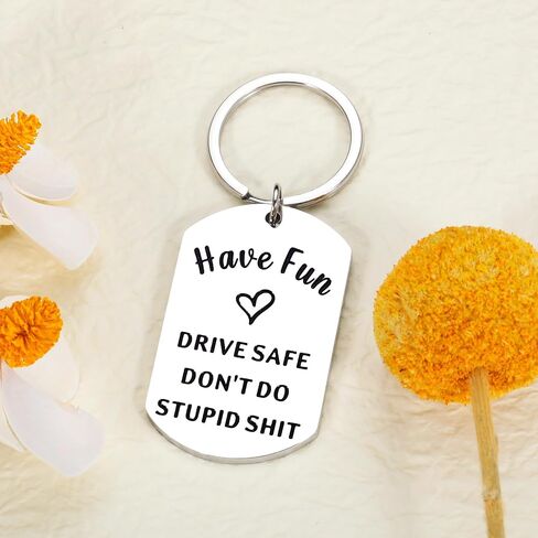 Gifts for 18 Year Old Boy, Funny Valentines Day Gifts for Kids, Dont Do Stupid Shitkeychain for Son Daughter, Drive Safe Keychain for Him from Mom Dad, Gifts 17 18 21 Year Old Boy, New Driver Gifts in Saudi Arabia