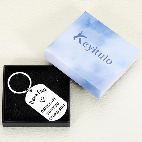Gifts for 18 Year Old Boy, Funny Valentines Day Gifts for Kids, Dont Do Stupid Shitkeychain for Son Daughter, Drive Safe Keychain for Him from Mom Dad, Gifts 17 18 21 Year Old Boy, New Driver Gifts in Saudi Arabia