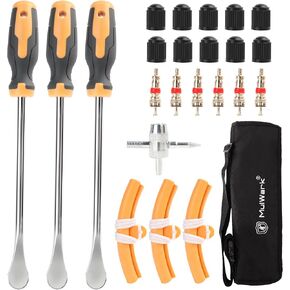 MULWARK Tire Spoons 14.5 Inches Motorcycle Tire Changer Durable Chrome Vanadium Steel Tire Changing Kit Includes Rim Protectors Easy to Use Tire Iron