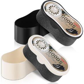 2 Pcs Shoe Shine Sponge Shoe Polish Sponge Shoe Polisher Shoe Sponge Black Shoe Polish Sponge, Black and Neutral for Leather Shoes Footwear Boots Bags