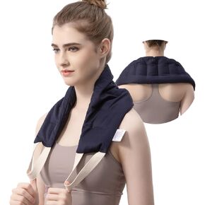UNCN Long Heating pad for Neck and Shoulders Back 33 * 5.9" microwavable Large Moist Heat Pack Warm hot Compress Neck wrap Weighted Bag Massage Reusable Herbal Nature Calming Portable