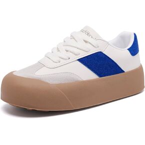 Women's Skateboard Shoes Chunky Platform Sneakers Lace-Up Low Top Comfortable Casual Shoe