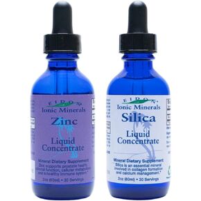 Eidon Ionic Minerals Liquid Silica & Zinc Drops, 2 Fl Oz, Immune Health, Skin Care, All-Natural Ingredients, No Artificial Colors or Preservatives