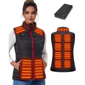 Heated Vest for Women with 15000mah Battery Pack,Warming Electric Womens Heating Vest with 3 Heating Levels,13 Heating Zones