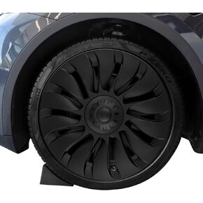 Wheel Covers for Tesla Model Y 19 Inch, Matte Black ABS Hubcaps, Rim Protectors Accessories Compatible with 2021-2024 Models