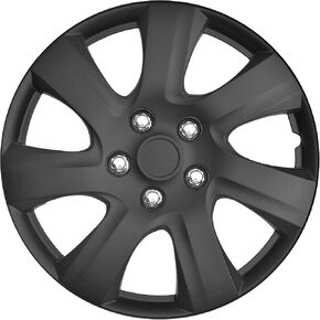 BDK Matte Black Hubcaps Wheel Covers for (2006-2014) Toyota Camry 16 Inch Hubcaps Set of 4, Snap-on Direct OEM Replacement for Toyota Camry Hubcaps 16 Inch Wheel Covers Impact-Resistant Durable