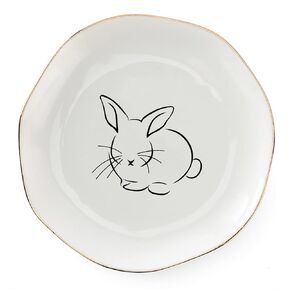 HOME SMILE Cat Ring Dish Jewelry Tray,Christmas Gifts for Cat Lovers,Ceramic White,4"