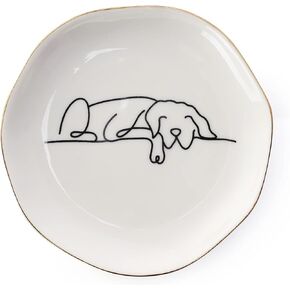 HOME SMILE Cat Ring Dish Jewelry Tray,Christmas Gifts for Cat Lovers,Ceramic White,4" in Kuwait