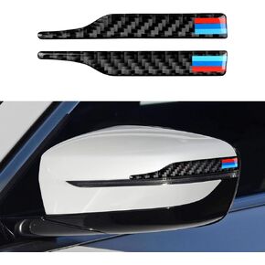 2PCS Universal Rearview Mirror Protector Sticker Anti Collision Strips Carbon Fiber Decal Trim fits for BMW 1 2 3 4 5 6 7 Series X1 X2 X3 X4 X5 X6 Accessories (A)