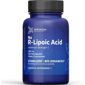 Bio-Enhanced R-Lipoic Acid, 300 mg Capsules - 4 Month Supply - Stabilized R Alpha Lipoic Acid with Enhanced Absorption - R Lipoic Acid Supplement - 120 Count