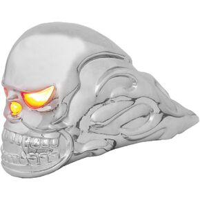 GG Grand General 48370 Chrome Flamed Skull Hood Ornament