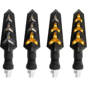 4PCS Motorcycle Turn Signals Kit with Flowing Amber LED Lights,M10 12V LED Motorcycle Lights for Motorcycle Blinkers,Personalized Motorcycle Accessories for Motorbike Scooter Off Road