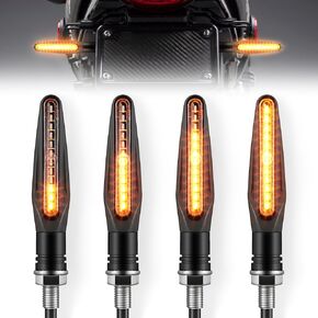 LivTee Super Bright 4 قطع مؤشرات للدراجات النارية متدفقة LED أضواء إشارة الانعطاف 12 فولت للدراجات النارية سكوتر رباعية الطراد على الطرق الوعرة، أصفر كهرماني