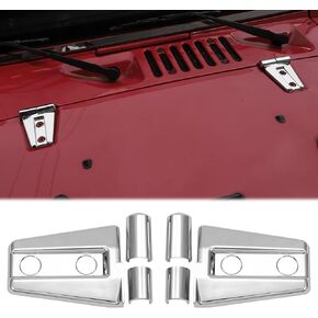 CheroCar for JK Hood Hinge Cover Exterior Decoration Kits Accessories for Jeep Wrangler JK 2007-2017,Red