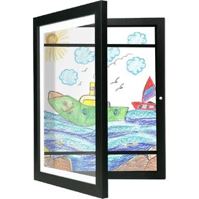 Kids Art Frame - 9x12 Front Opening Kids Frames for Artwork, Kids Artwork Frames Changeable Storage Holds 50, Kids Artwork Frames for Children Art Projects, Drawings, 3D Art, Crafts