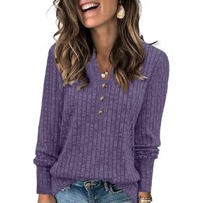 Sweaters for Women Fashion Long Sleeve Tops Pullover V Neck Casual Loose Sweatshirt