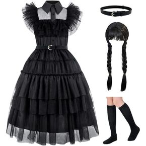 Black costume girls dress for Kids Black Family Costumes Halloween costumes girls Party Dress 4-13Y