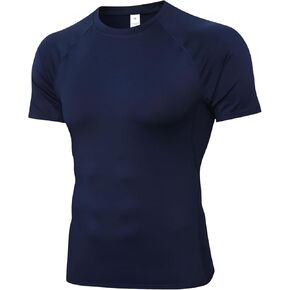 Compression Shirt Men Short Sleeve T-Shirt Cool Dry Top Baselayer Undershirts for Workout Gym Football Basketball