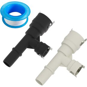 2 PCS HVAC Heater Inlet Hose Tee Connector,Heater Core Hose Tee Connector Compatible with Cadillac Escalade, Chevrolet Silverado, Suburban,GMC Replaces #15055343#15055342 (Black,White)